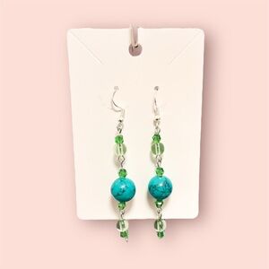 J18 - Green Jade Beaded Earrings. 2/$30